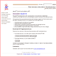 Java(TM) Communications API TopPage