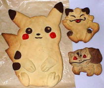 Pikachu, Bulbasaur and Meowth cookies