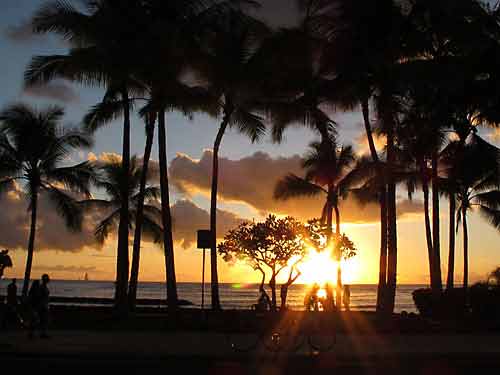 ワイキキの夕日