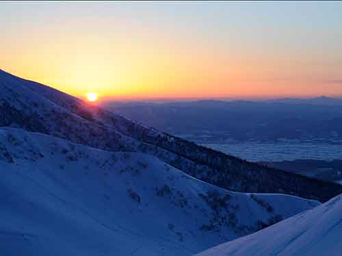 落日の十勝岳温泉