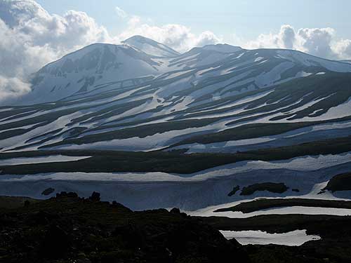 夕暮れ間近の白雲岳から