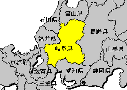 岐阜県の地図