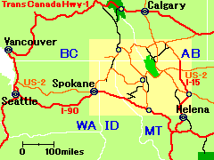 Map around the Inland North West