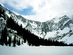 Avalanche Lake in Winter white
