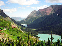 The view of the chain lakes in Grinnell Valley from
	Grinnell Glacier Trail