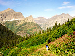 Hiking down from Stoney Indian Lake to Waterton Valley Trail Jct.