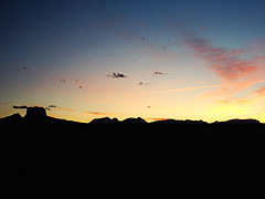 Sunset Chief Mountain and skyline