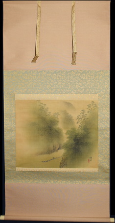 平井楳仙「深緑嵐峡図」：A-946j[掛け軸]古美術谷口