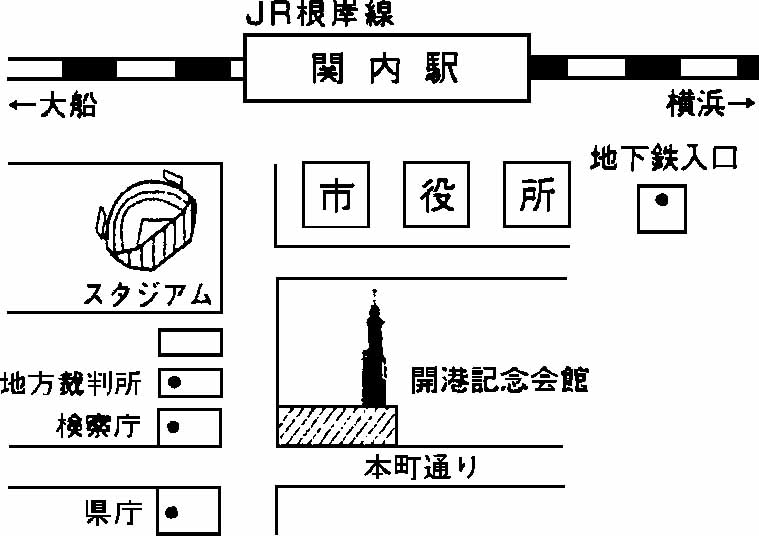 map : kaikou, Yokokama city / 横浜市開港記念会館